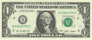 George Washington on $1 bill