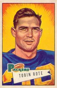 Tobin Rote football card, 1952